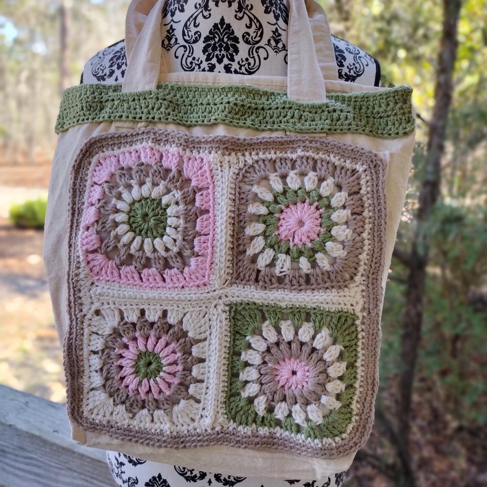 Handcrafted Granny Square Crochet Tote Bag